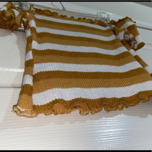 Multiple mustard off shoulder sweater crop